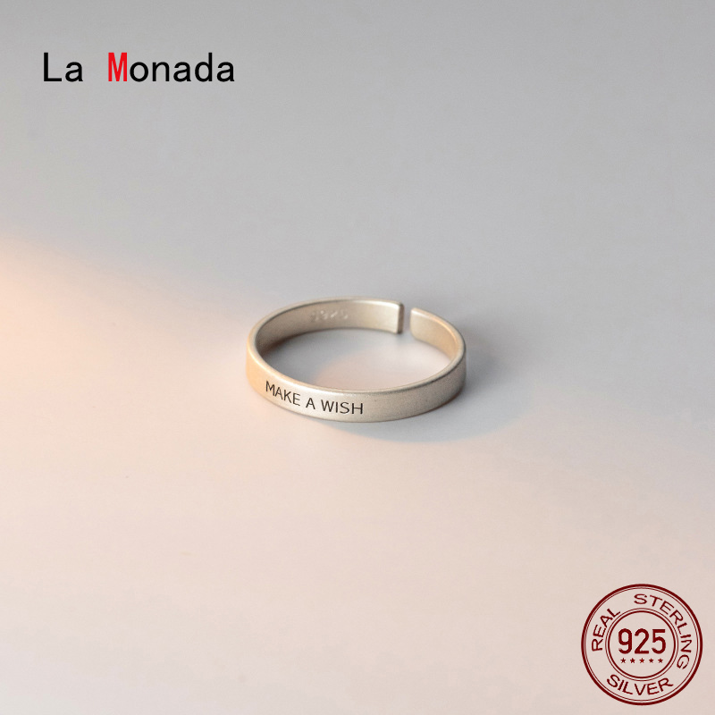 Jewelry Making In La - ラmonada 53-57ミリメートルサイズ変更可能な925シルバー女性リアルシルバー925女性のリングファインジュエリーシルバー女の子手紙w
