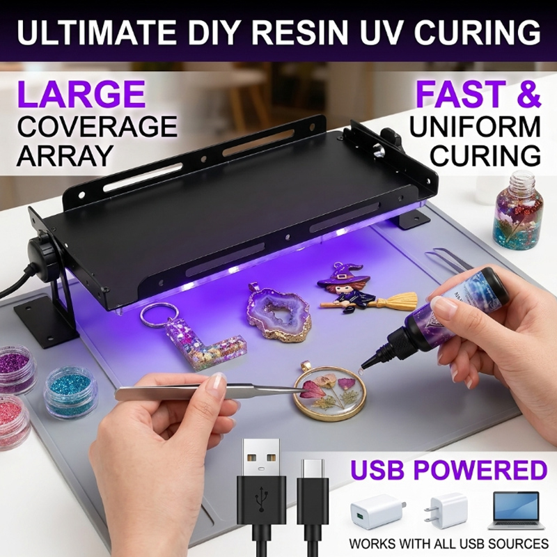 Jewelry Making Dc - 50/96/144 LED UVレジン硬化ライト、ポータブルDIYボックス付き、エポキシレジンジュエリークラフトモールド製作に最適、ホームスタジオ向け高速硬化