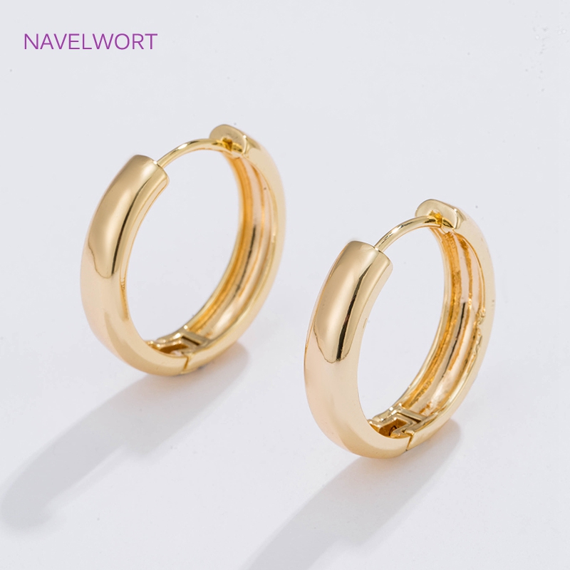 Jewelry Making Gold - 6 サイズのゴールドメッキサークルフープイヤリング女性ギフト、高品質のシンプルなラウンドイヤリング女性ファッションジュエリー