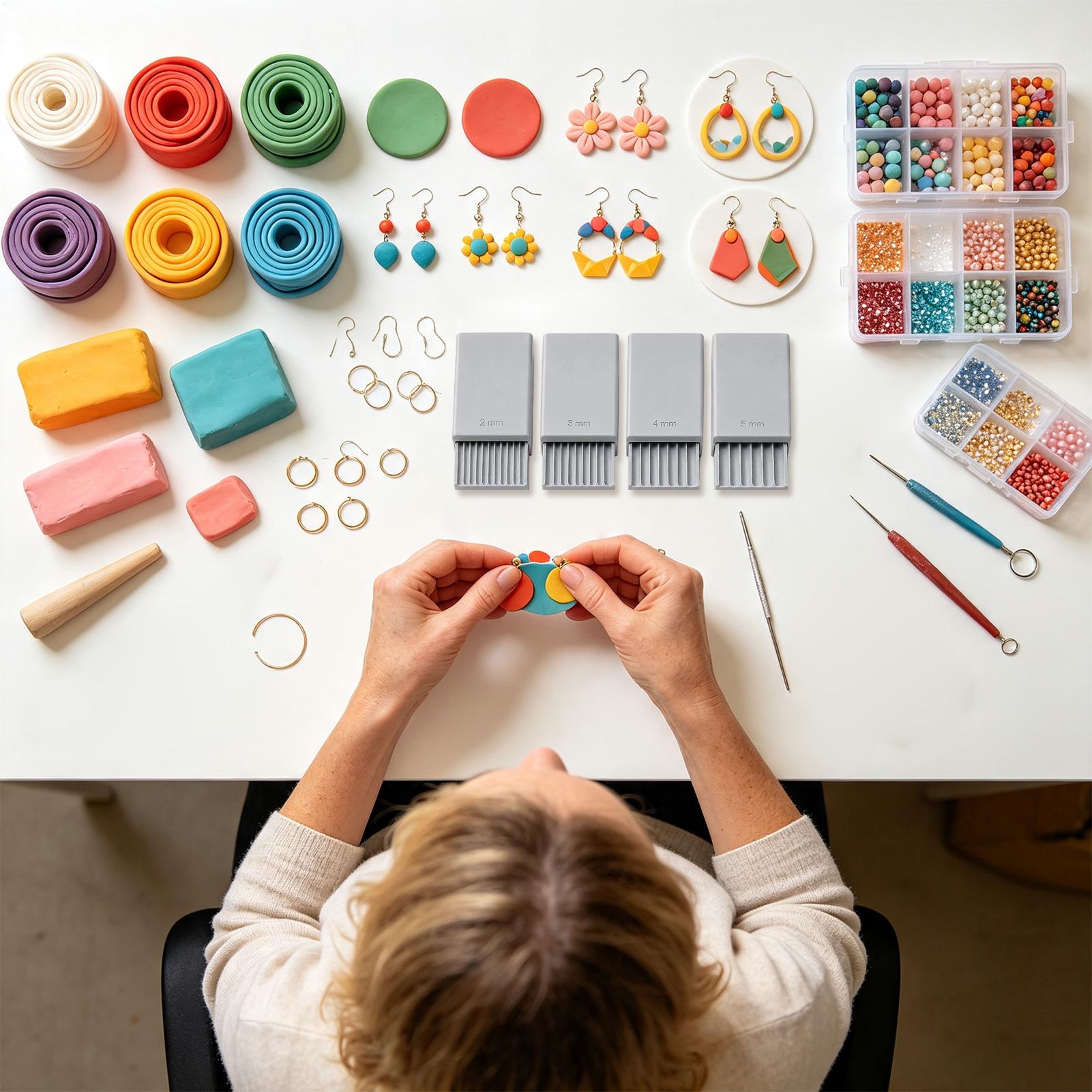 Jewelry Making In Clay - 3Dプリント粘土ビーズメーカー DIY 再利用可能 ジュエリー製作 4個入り 3Dプリントネイル粘土ボールメーカー