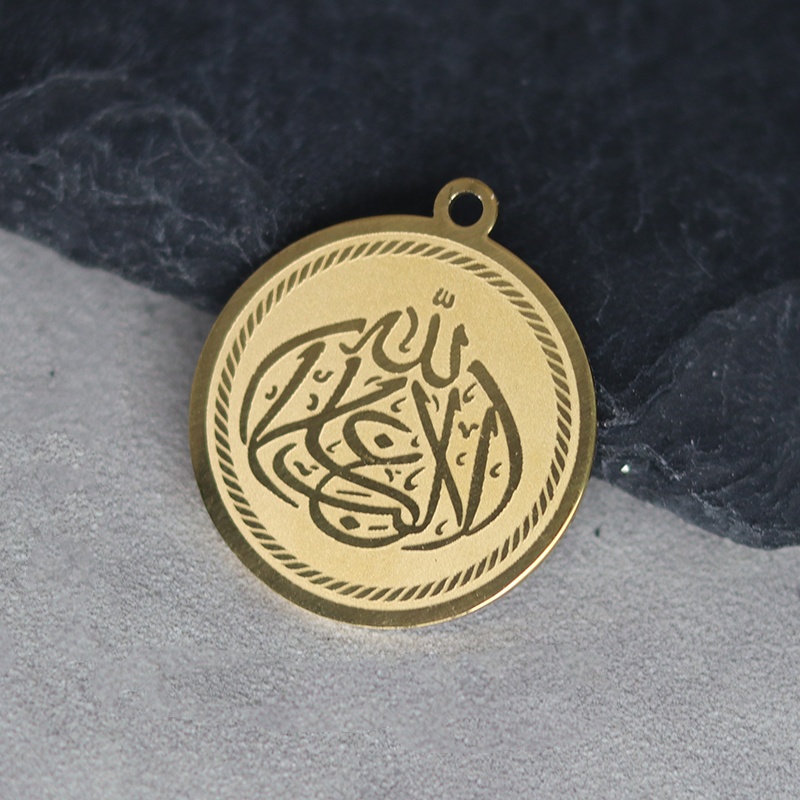 Jewelry Making In La - ステンレス鋼のペンダントチャーム,ジュエリー作り用,本物の金メッキ,lagalibe illa,書かれた,islmesのネックレス,フェードなし,2個