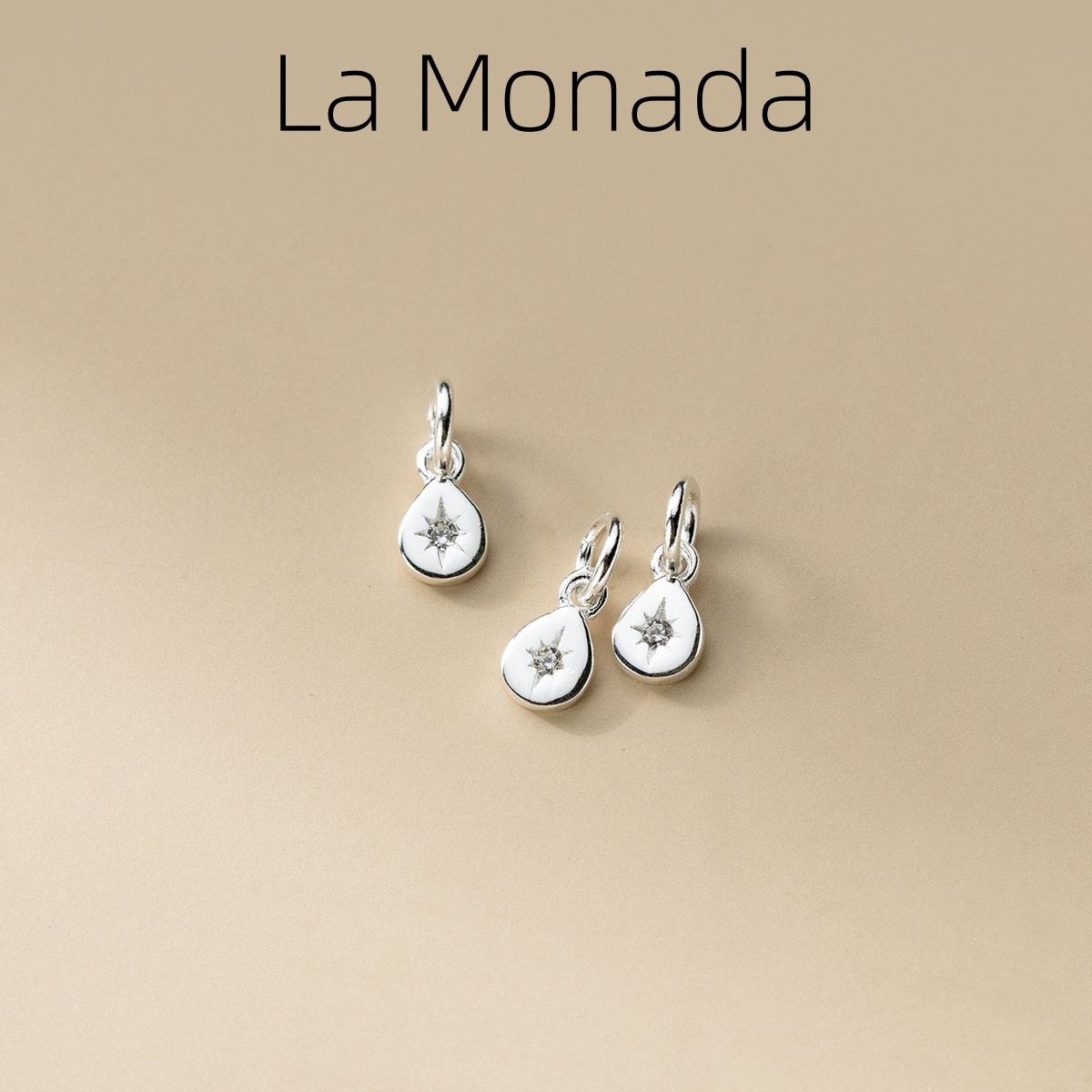 Jewelry Making In La - 925シルバー製の星型チャーム。DIYブレスレットやネックレス、アクセサリー作りに使える925シルバー製のペンダント。ジルコンをあしらった丸い六芒星のディスク型ペンダント。