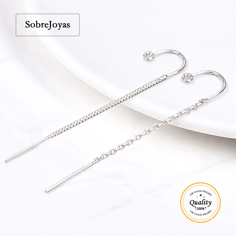 Jewelry Making Dc - 925スターリングシルバー製U字型イヤリングコンポーネント、リングループ付きDCケーブルチェーン、ボックスチェーン、ジュエリー製作用