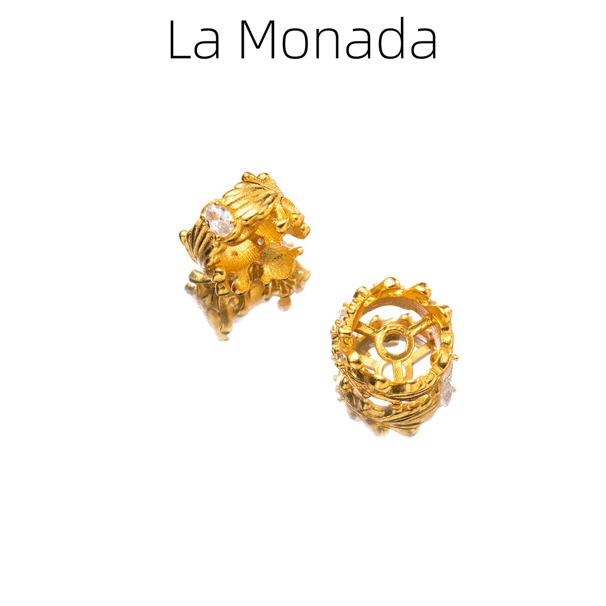 Jewelry Making In La - 925スターリングシルバー クラウンスペーサービーズ ジルコン象嵌 DIYジュエリー製作アクセサリー 925シルバービーズ