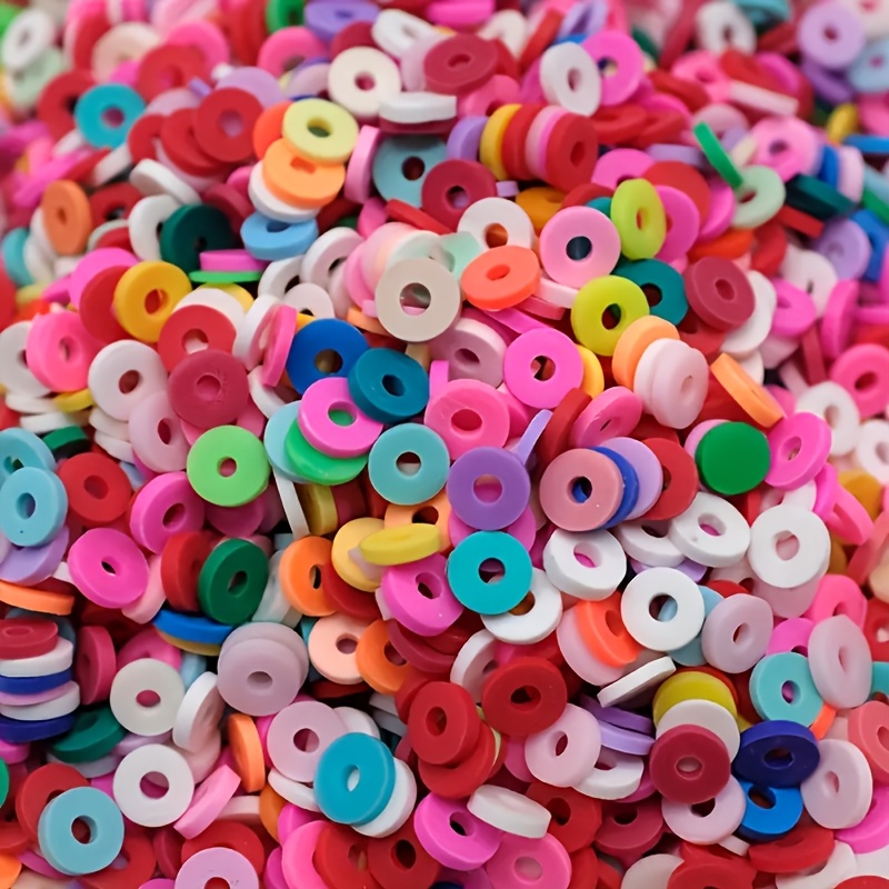 Jewelry Making In Clay - 1000個、6mm（0.236インチ）、混合色ポリマークレイビーズ（バルク）、ジュエリー製作、DIYジュエリーブレスレット、アクセサリーに使用