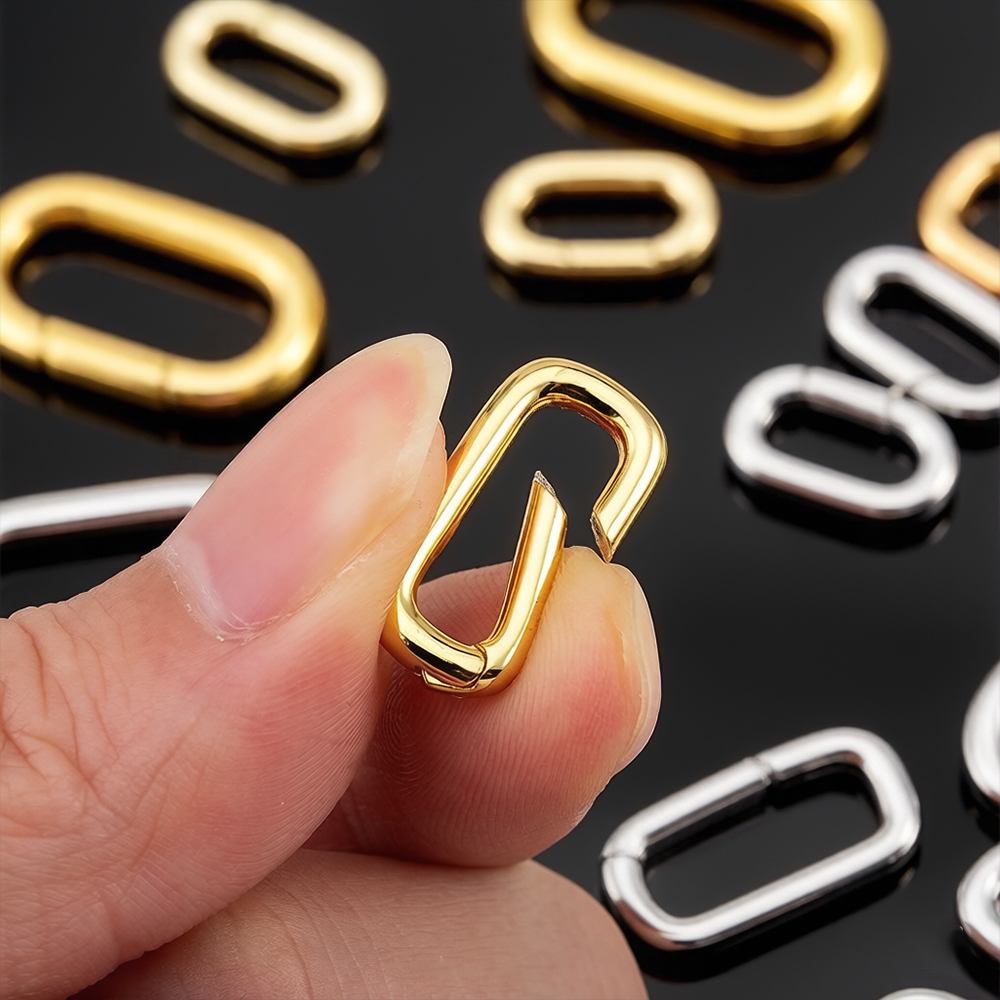 Jewelry Making Gold - 2個入り 18K金メッキ オーバルカラビナネックレスクラスプ スプリングリング パールエンハンサーコネクター DIYジュエリーブレスレット製作用