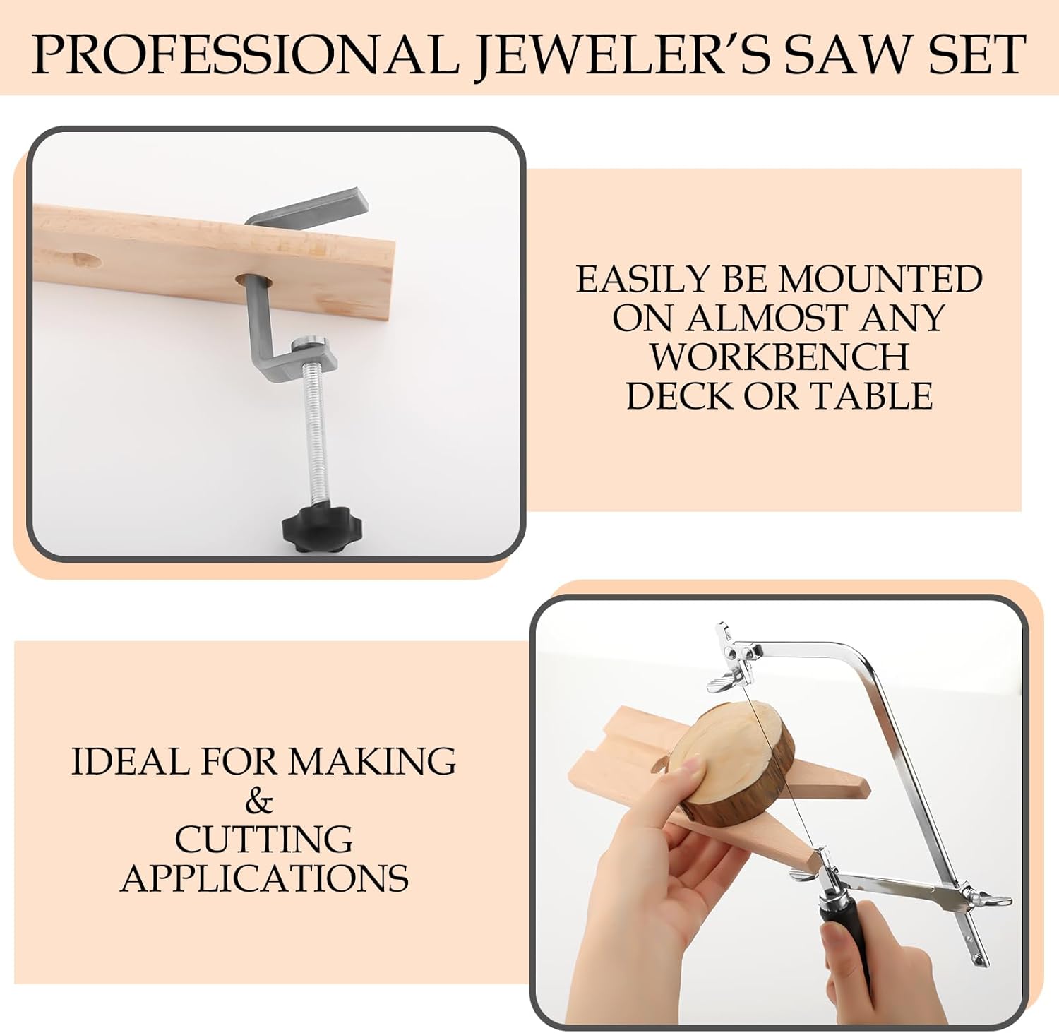 3-in-1調整可能なジュエリーソーセット（12枚の刃と木製 - Jewelry Making Table のレビューと価格