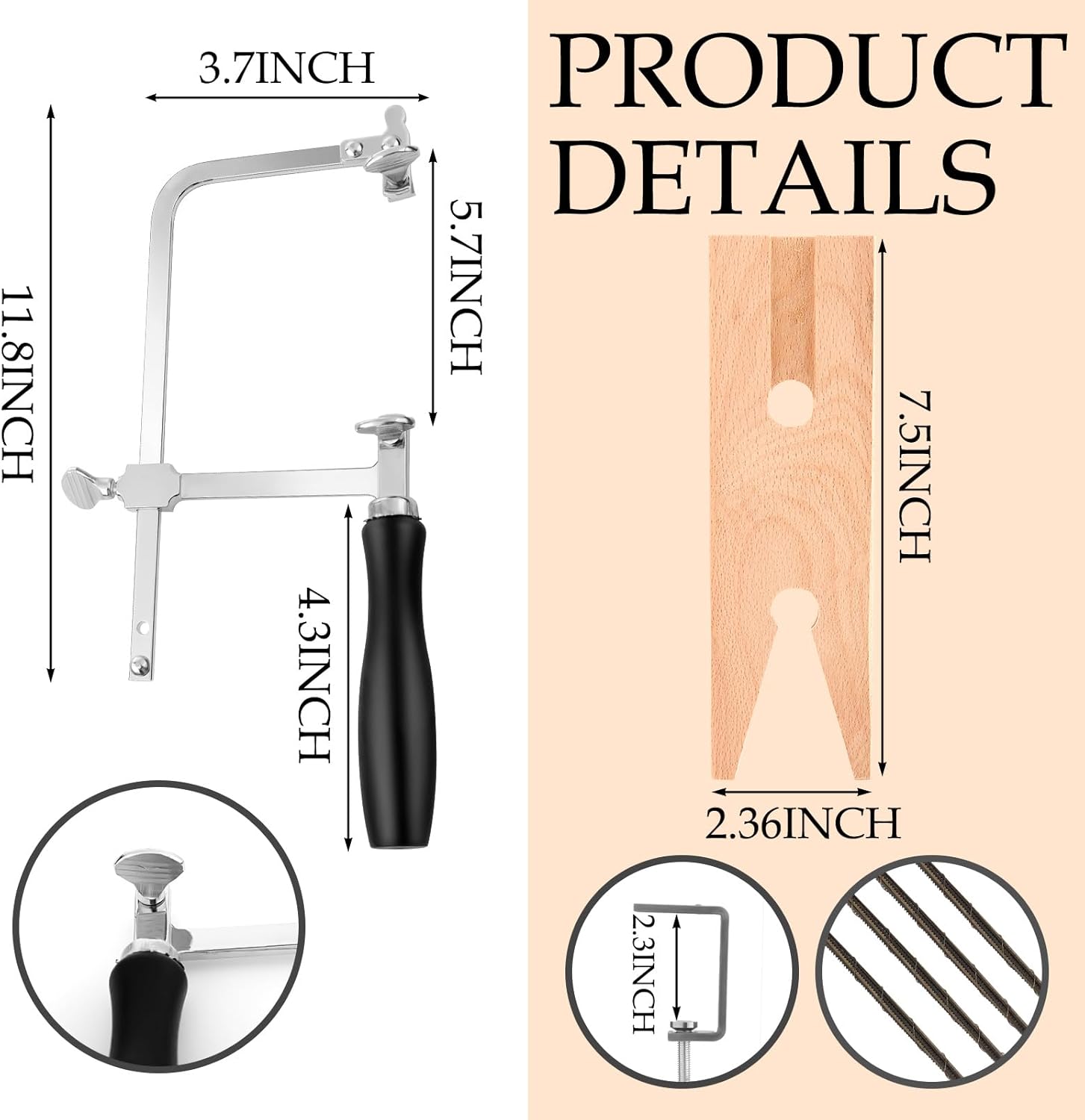 3-in-1調整可能なジュエリーソーセット（12枚の刃と木製 - Jewelry Making Table のレビューと価格