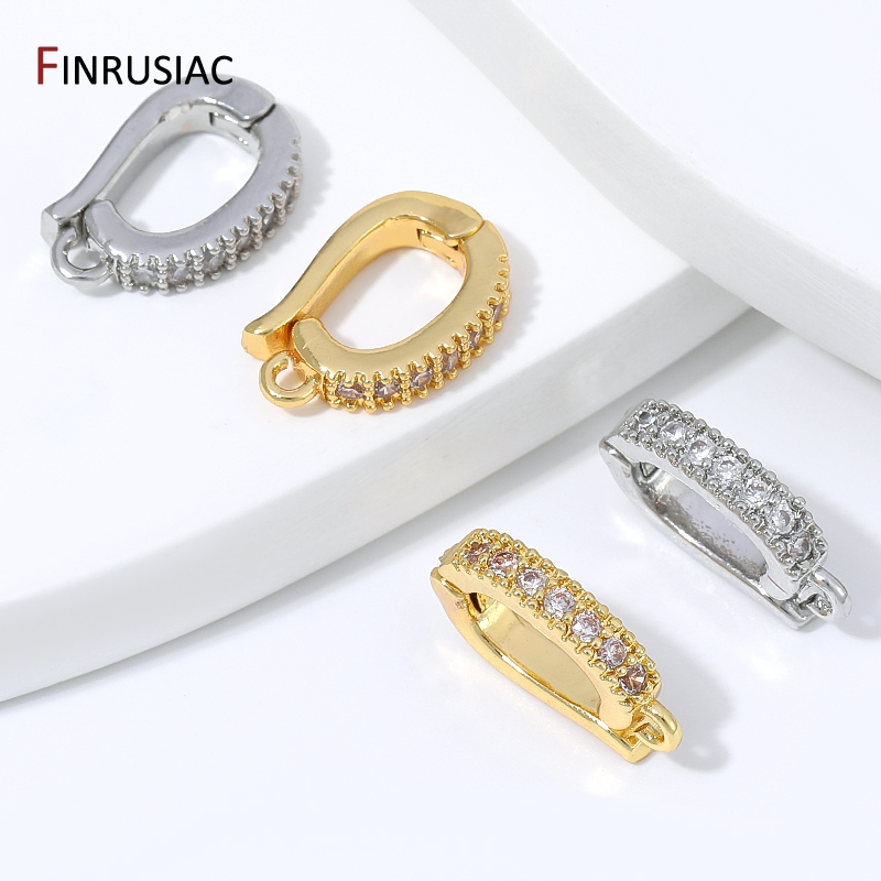 18K金メッキ真鍮製ヒンジ付きネックレスエンドパーツ、ジルコ - Jewelry Making Gold のレビューと価格