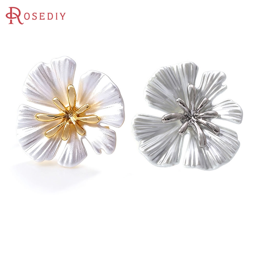 18K ゴールドカラー真鍮フラワースタッドイヤリングピンイヤ - Jewelry Making Gold のレビューと価格