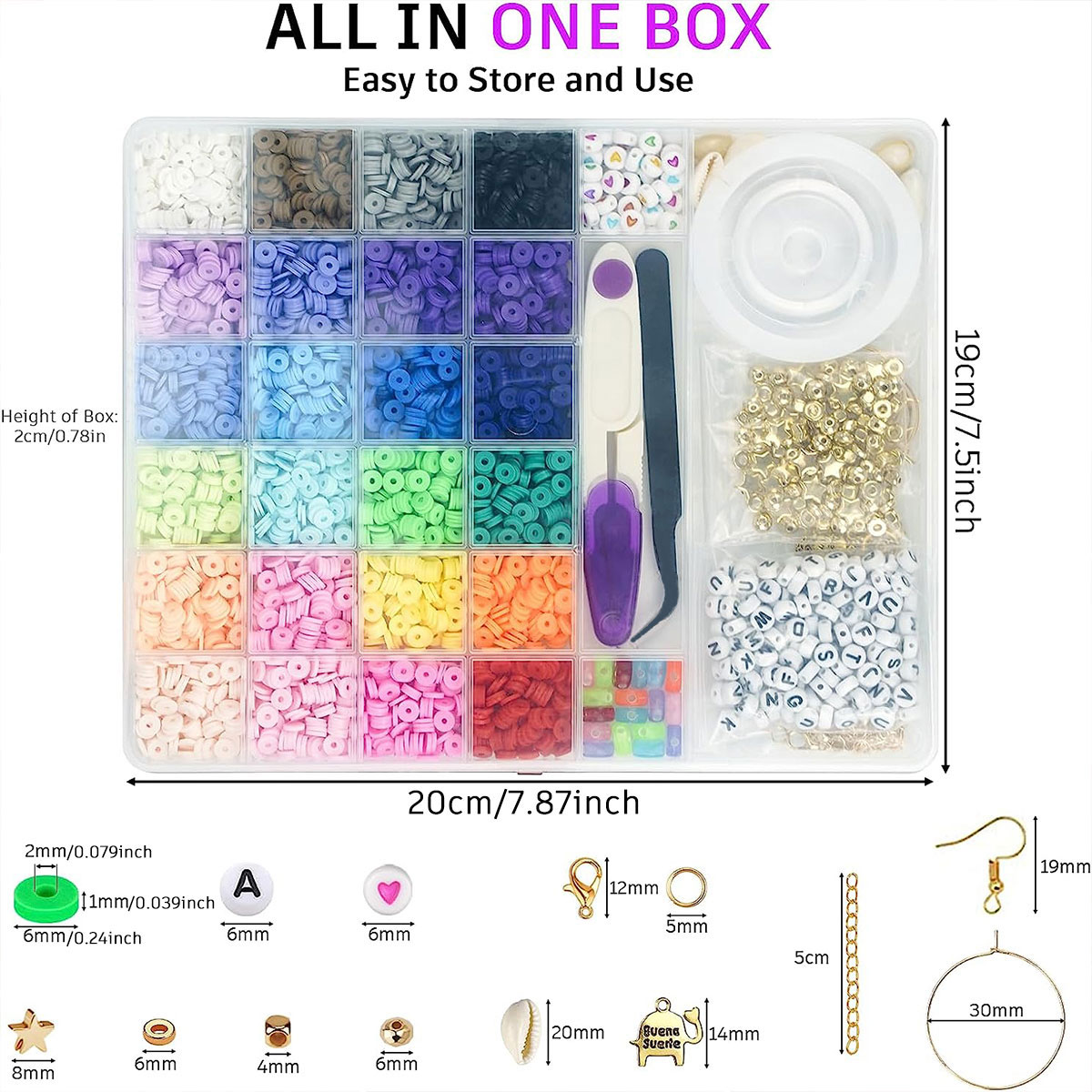 6000個 24色 フラットラウンドポリマークレイビーズ 6 - Jewelry Making In Clay のレビューと価格