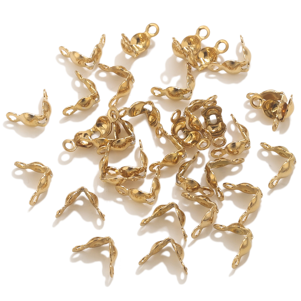50個 PVD金メッキ ステンレス コネクター クラスプ ク - Jewelry Making Gold のレビューと価格