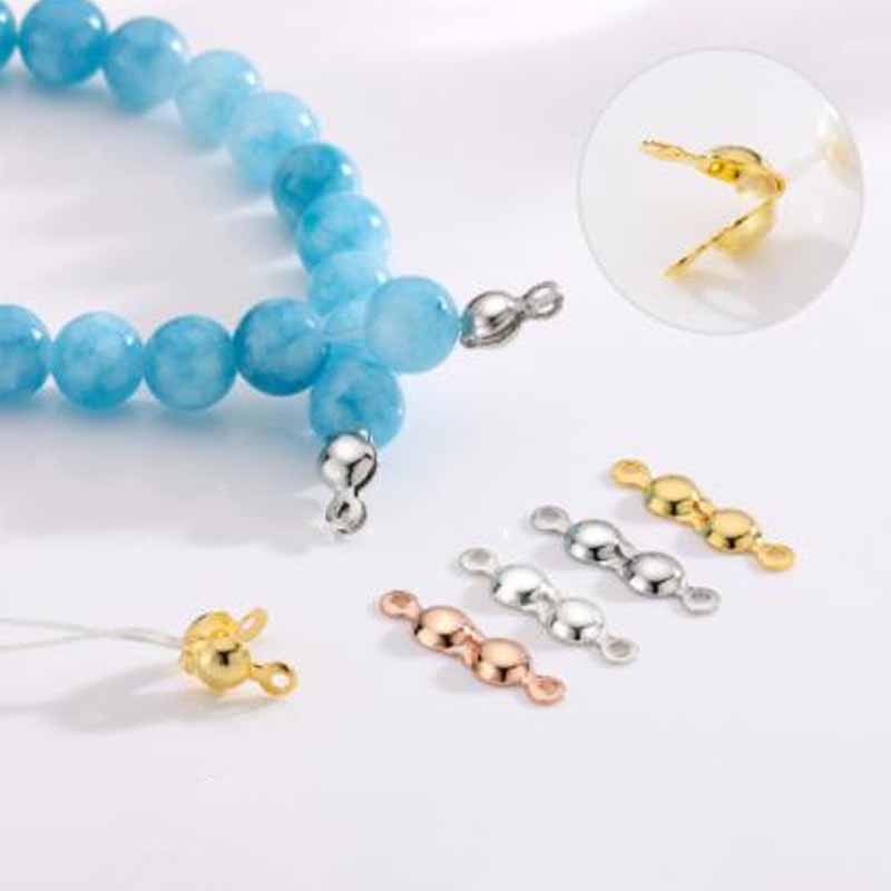 4個入り 本物の純銀925製 クロージャーエンドビーズ クラ - Jewelry Making Gold のレビューと価格