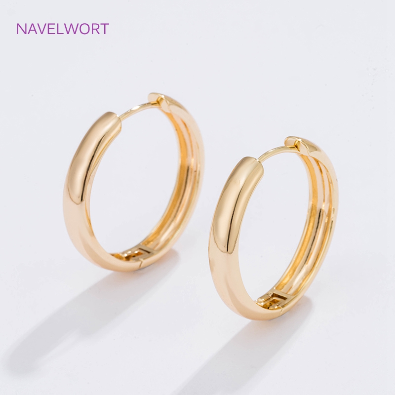 6 サイズのゴールドメッキサークルフープイヤリング女性ギフト - Jewelry Making Gold のレビューと価格