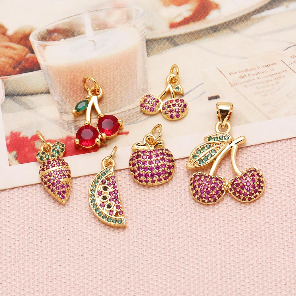 オケスリオフクシアブレスレット用クリスタルチェリーフルーツチ - Jewelry Making Gold のレビューと価格