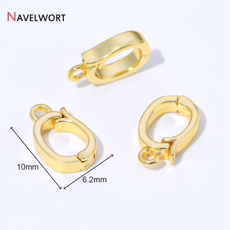 14K/18K金メッキ真鍮製ヒンジ付きネックレスエンハンサー - Jewelry Making Gold のレビューと価格