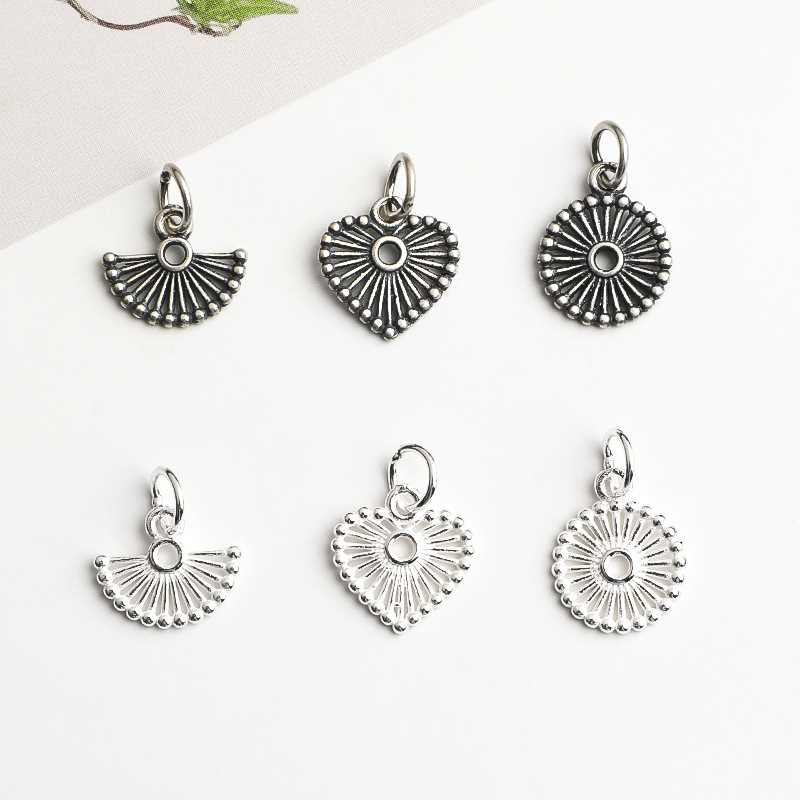 925シルバーペンダント中空ラウンドハート扇形ペンダント92 - Jewelry Making In La のレビューと価格