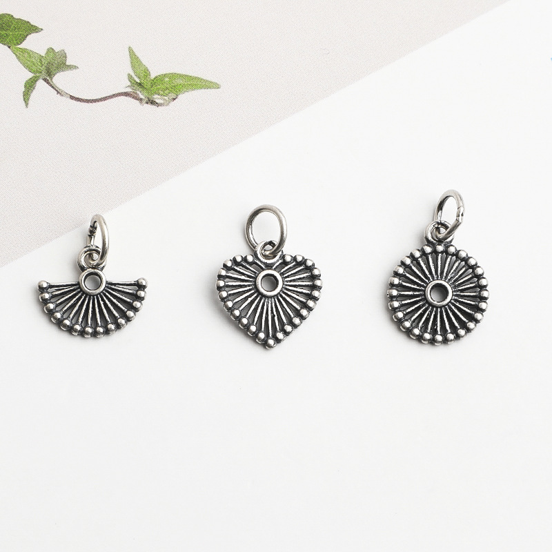 925シルバーペンダント中空ラウンドハート扇形ペンダント92 - Jewelry Making In La のレビューと価格
