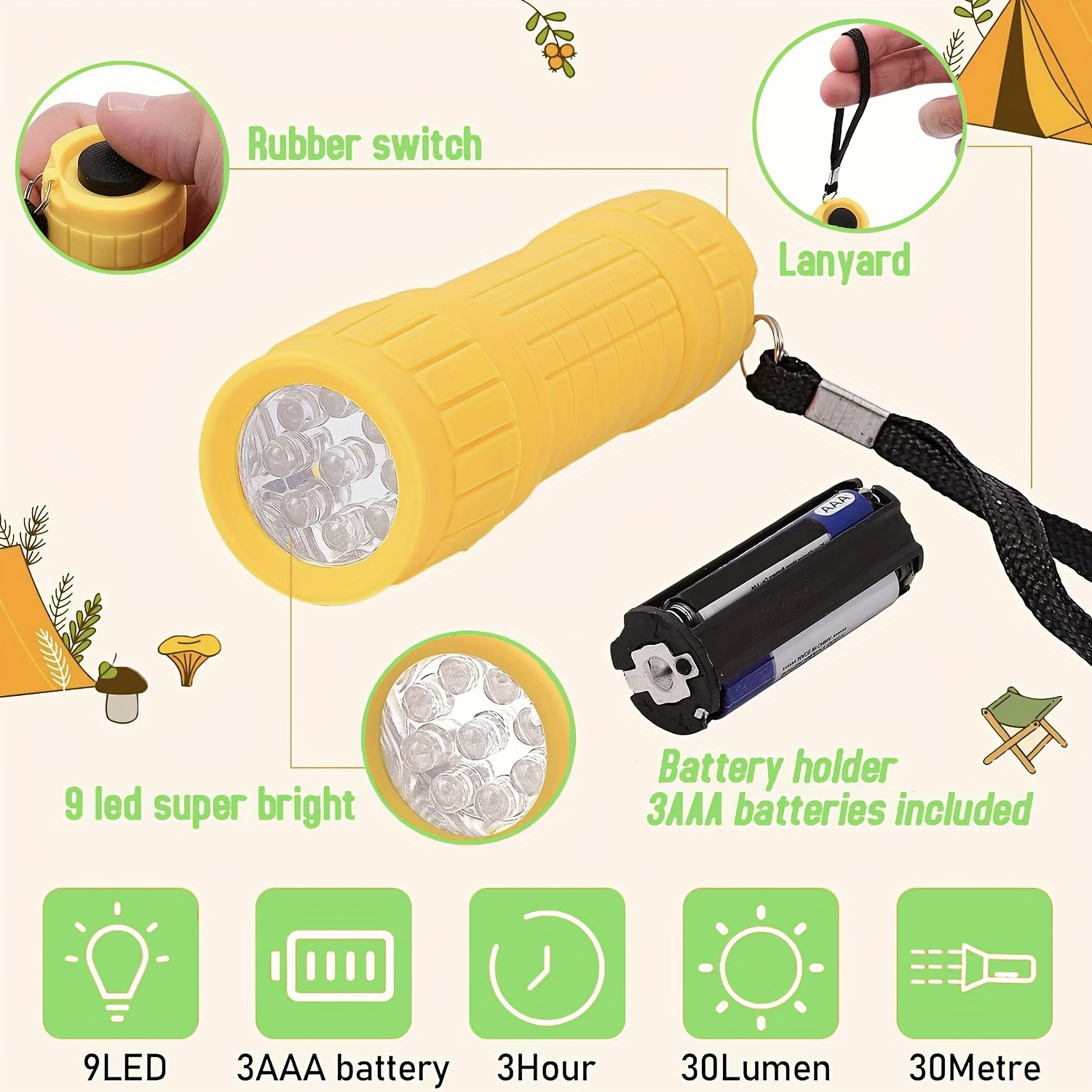 ミニポータブル懐中電灯 9 XPE ランプビーズ強力な照明  - Jewelry Making Torch のレビューと価格