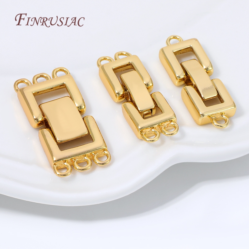 18K金メッキマルチストランドクラスプコネクター長方形レイヤ - Jewelry Making Gold のレビューと価格