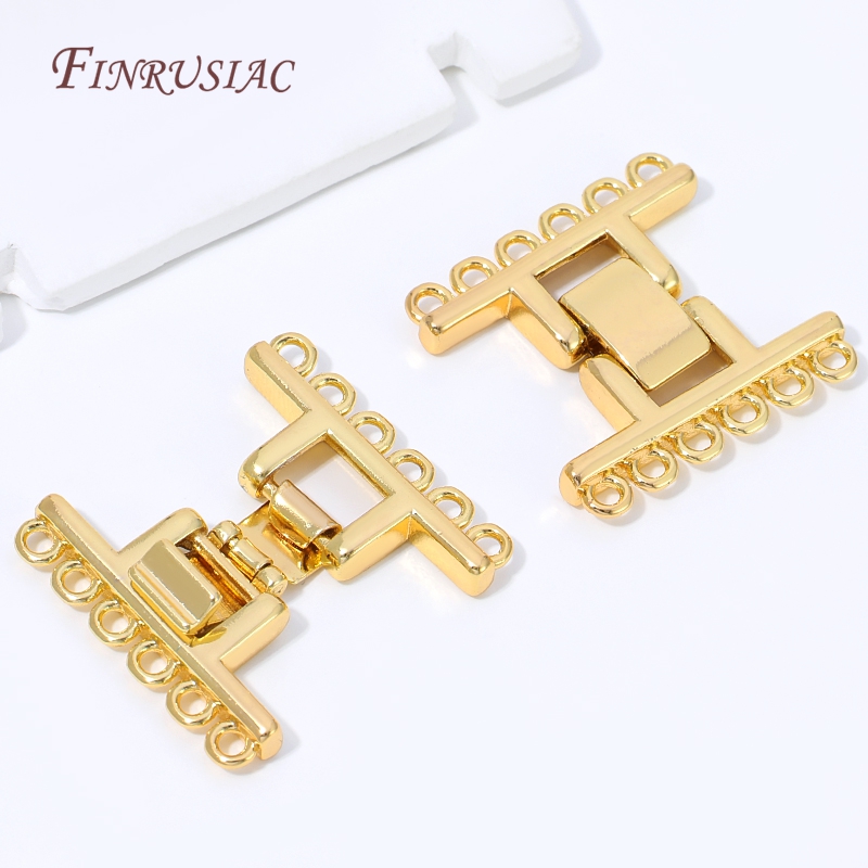 18K金メッキマルチストランドクラスプコネクター長方形レイヤ - Jewelry Making Gold のレビューと価格