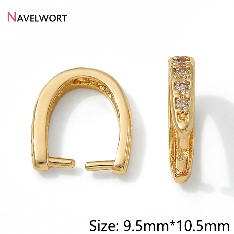 14K金メッキ真鍮製ジルコン象嵌ペンダントベイルフック、ジュ - Jewelry Making Gold のレビューと価格