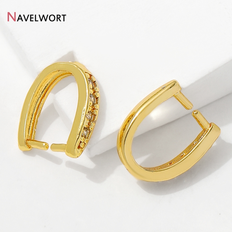 14K金メッキ真鍮製ジルコン象嵌ペンダントベイルフック、ジュ - Jewelry Making Gold のレビューと価格