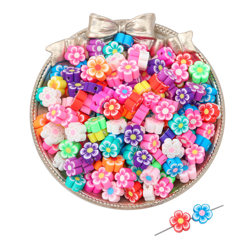100 個ランダムスタイルポリマークレイビーズ星フルーツ花ハ - Jewelry Making In Clay のレビューと価格
