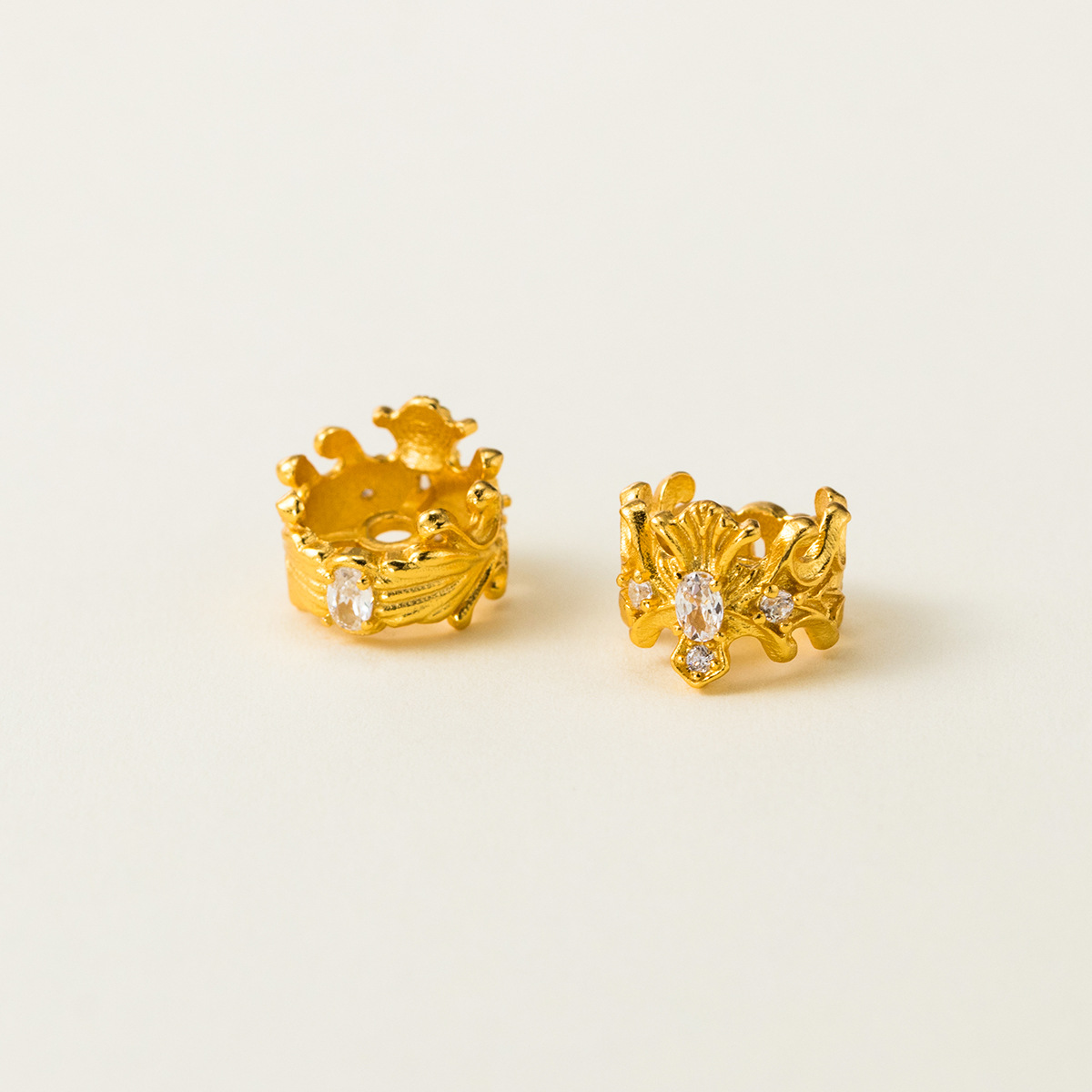 925スターリングシルバー クラウンスペーサービーズ ジルコ - Jewelry Making In La のレビューと価格