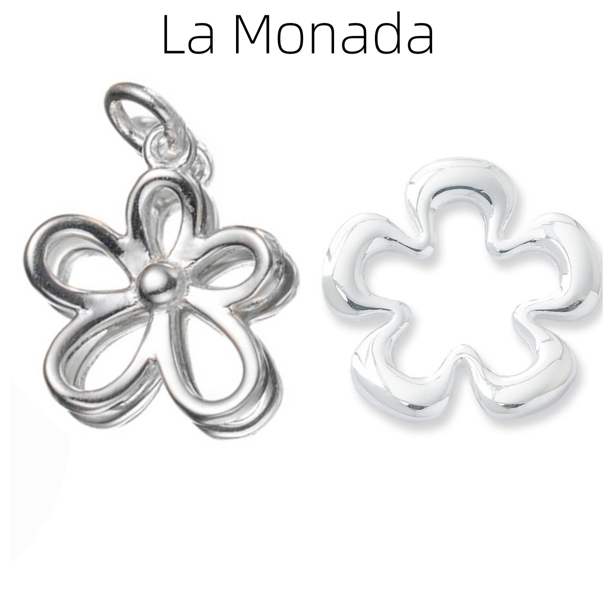 925スターリングシルバー製中空フラワーチャームペンダント、 - Jewelry Making In La のレビューと価格