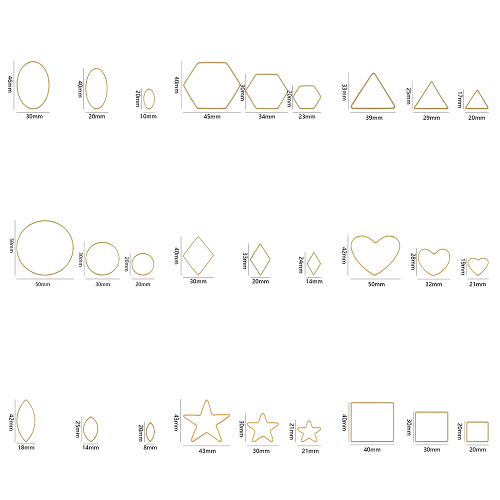 20 個ゴールドシルバー中空フレームベゼルチャームペンダント - Jewelry Making Gold のレビューと価格