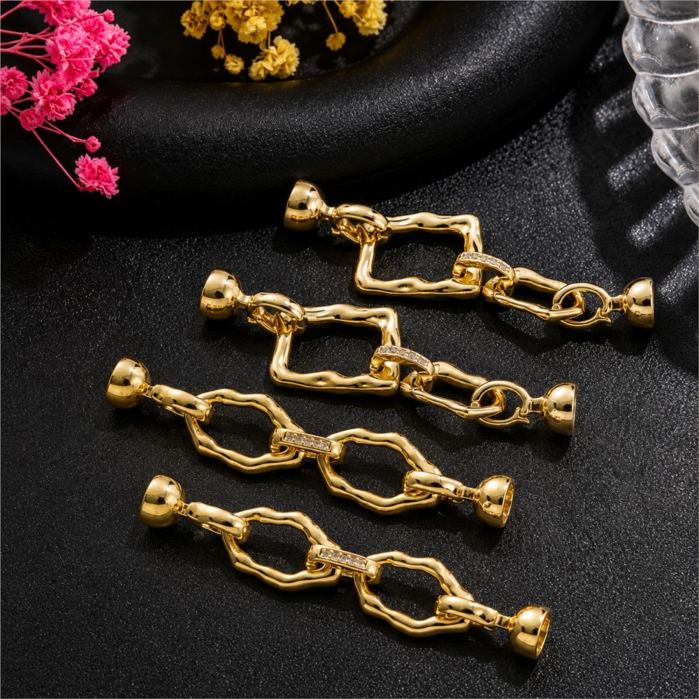 1 ピース 18 k ゴールドメッキシンプルな楕円形不規則接 - Jewelry Making Gold のレビューと価格