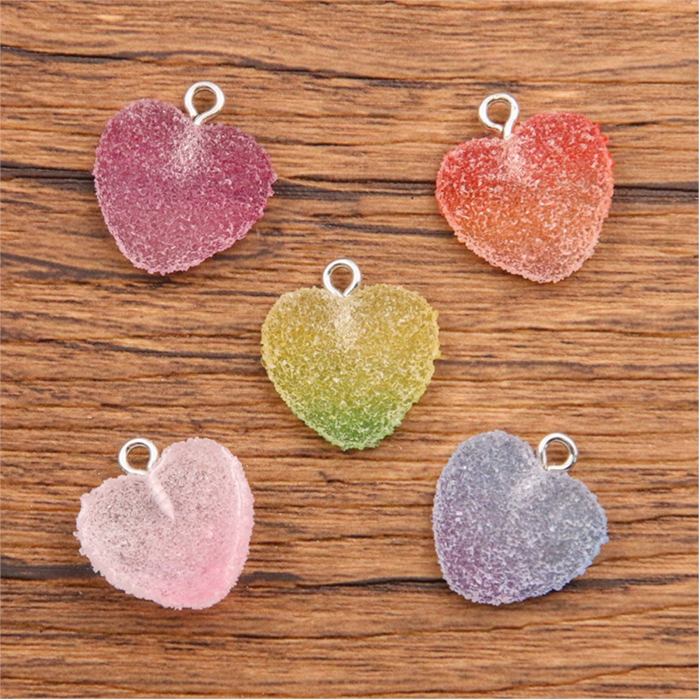 20 個グラデーションカラーキャンディ樹脂クマスターハートチ - Jewelry Making In Clay のレビューと価格