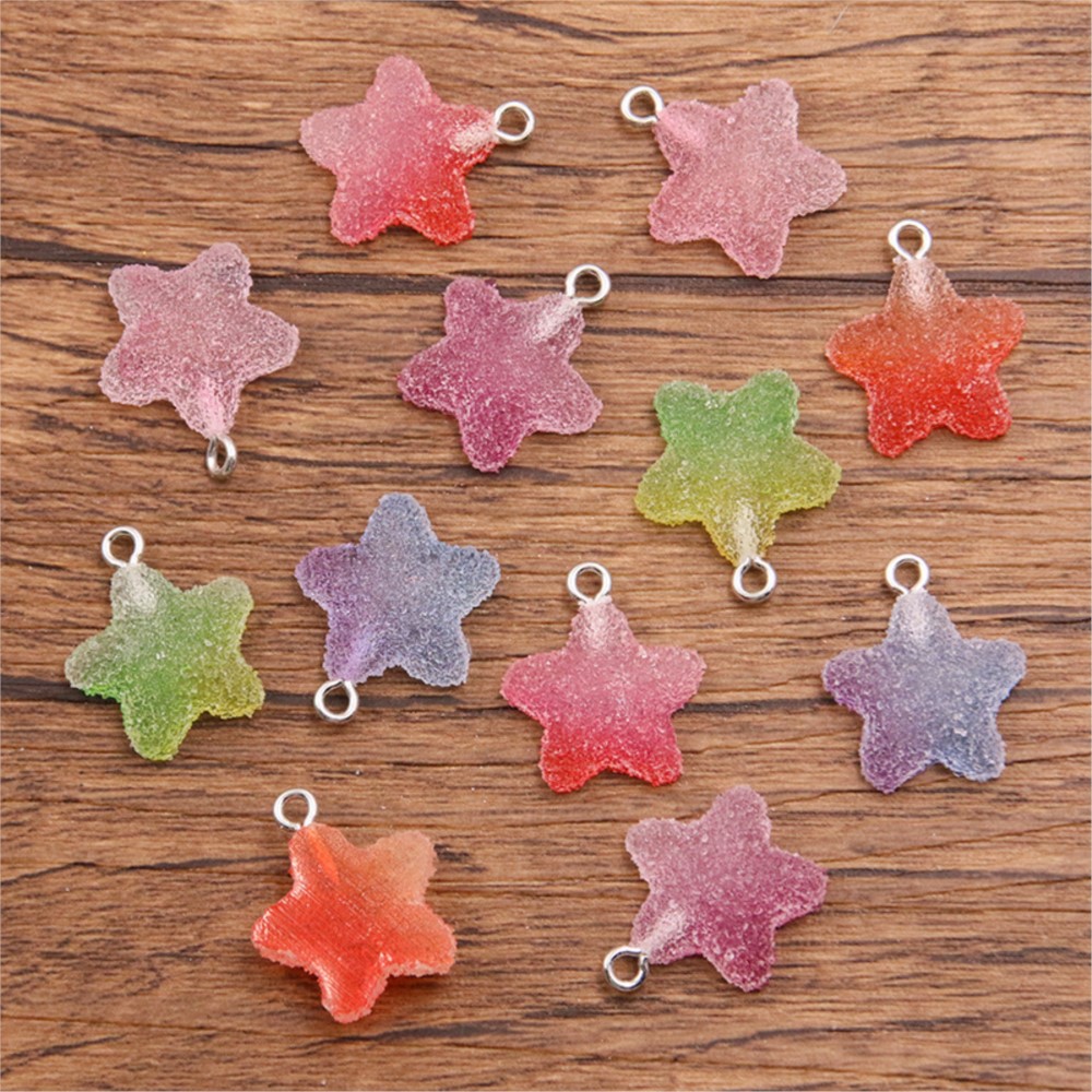20 個グラデーションカラーキャンディ樹脂クマスターハートチ - Jewelry Making In Clay のレビューと価格