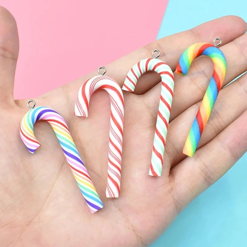 10個入り かわいい大型ポリマークレイ クリスマスキャンディ - Jewelry Making In Clay のレビューと価格