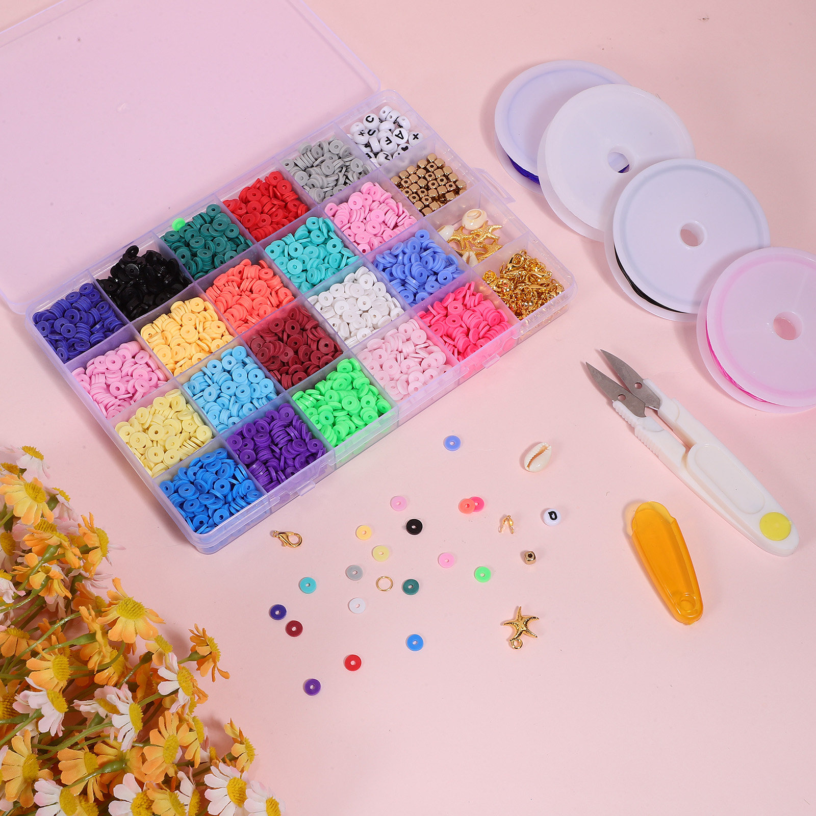 1セットのポリマークレイビーズを使ったジュエリー製作キット。 - Jewelry Making In Clay のレビューと価格