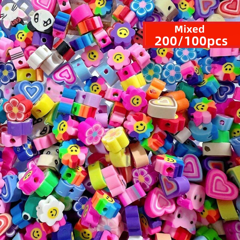 200/100個入り 9-11mm ランダムスタイルの鮮やか - Jewelry Making In Clay のレビューと価格