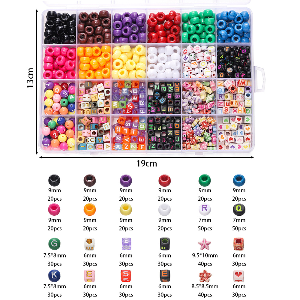 1箱 カラフルアクリルポニービーズ スクエアレタークレイスペ - Jewelry Making In Clay のレビューと価格